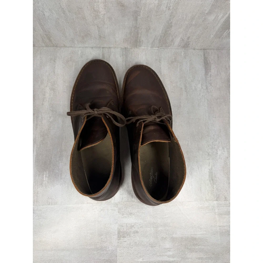 Clarks Collection Mens Dark Brown Leather Desert Chukka Boots Size 13 M 26034135